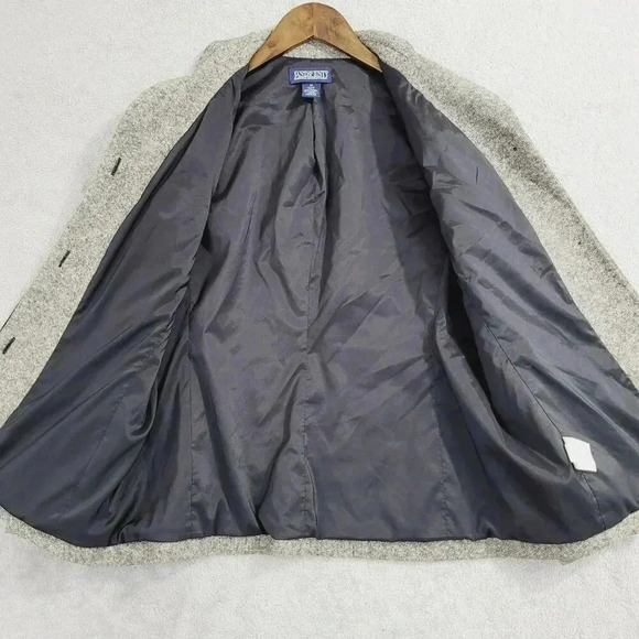 Vtg Lands End Women's 12P Wool Blend Gray Blazer Work Career 10PT - Picture 6 of 7